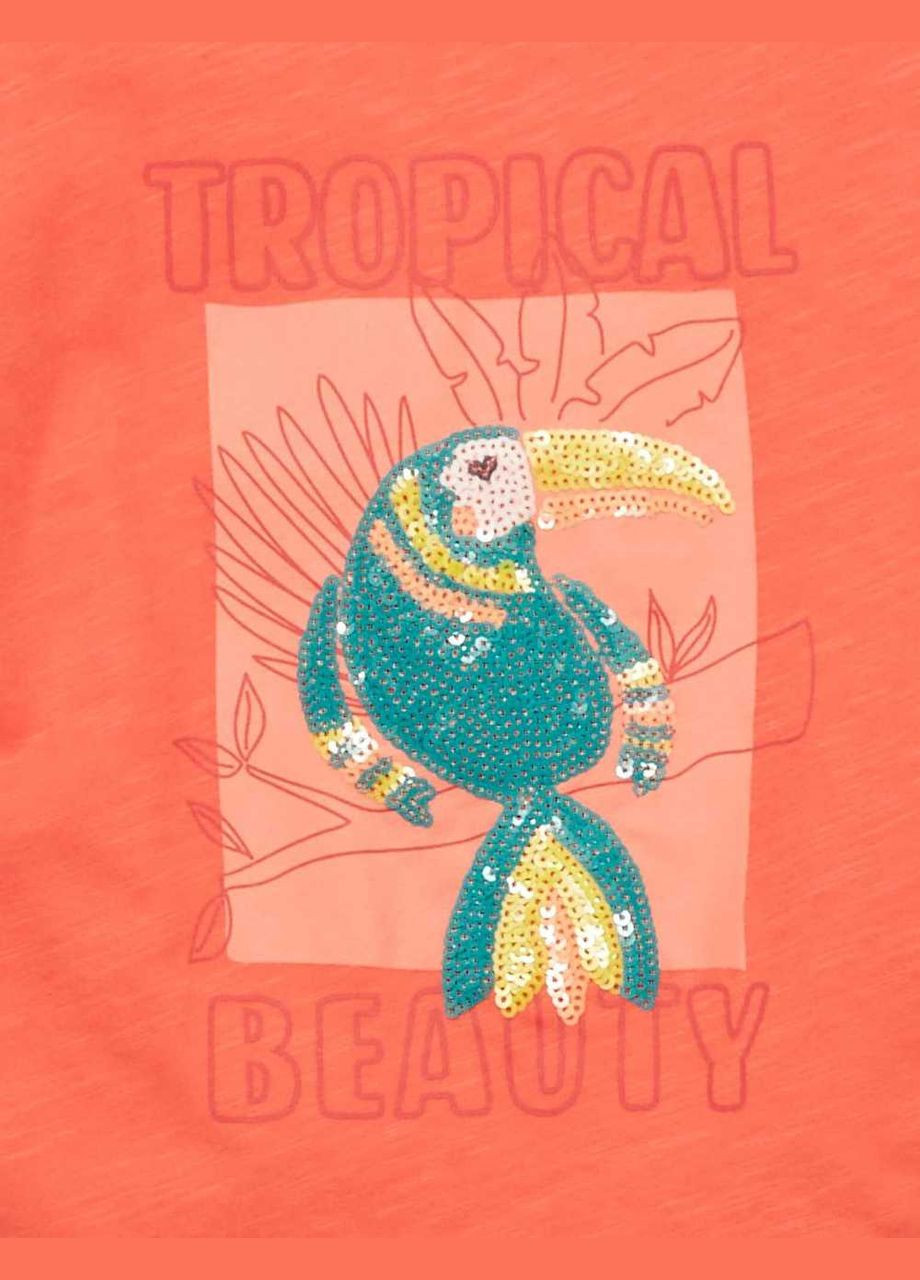 Коралова футболка,кораловий з принтом, Kiabi
