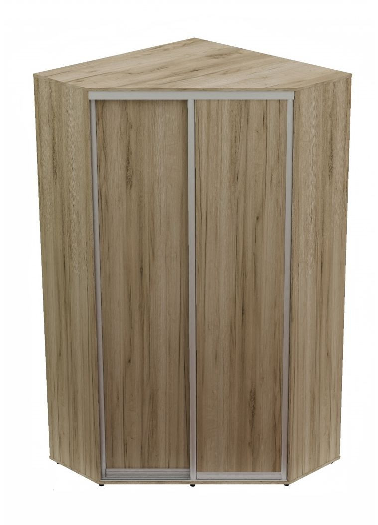 Шкаф-купе двухдверный угловой 130*130*250 см Дуб крафт серый 2 двери ДСП Угол-3 Алекса (360474839)