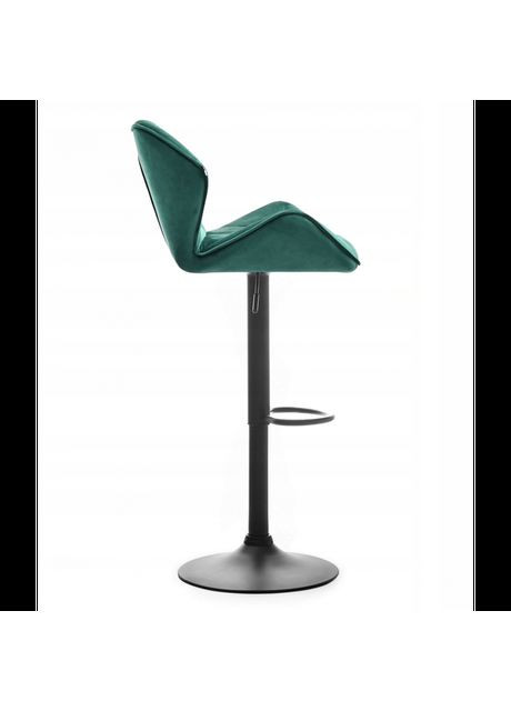 Барний стілець зі спинкою B-087 велюр зелене з чорною основою Bonro (371993864)