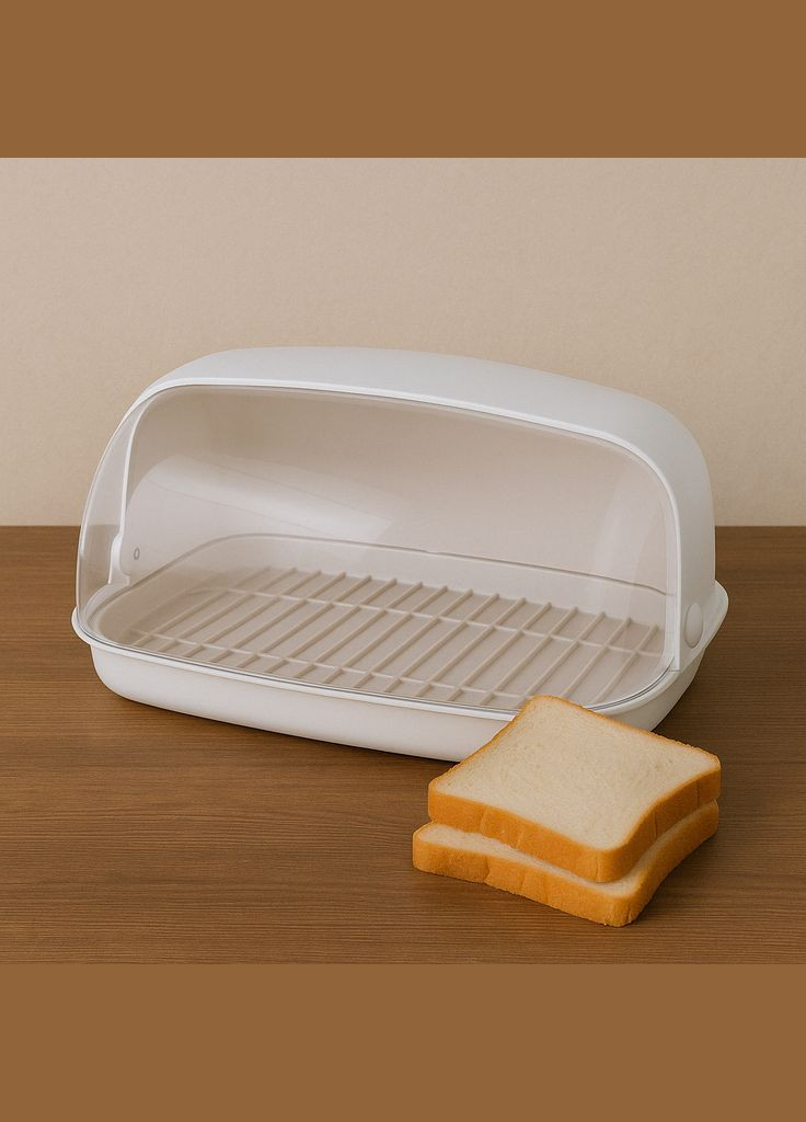 Пластиковая хлебница с откидной крышкой 36 см Белая роза Алеана (364195642)