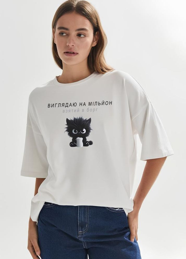 Футболка жіноча з принтмо стильна модна оверсайз стильна літо No Brand - (341485917)