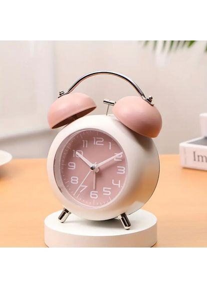 Часы настольные с подсветкой и двойным звонком SAM-0902-R розовый No Brand (365755657)