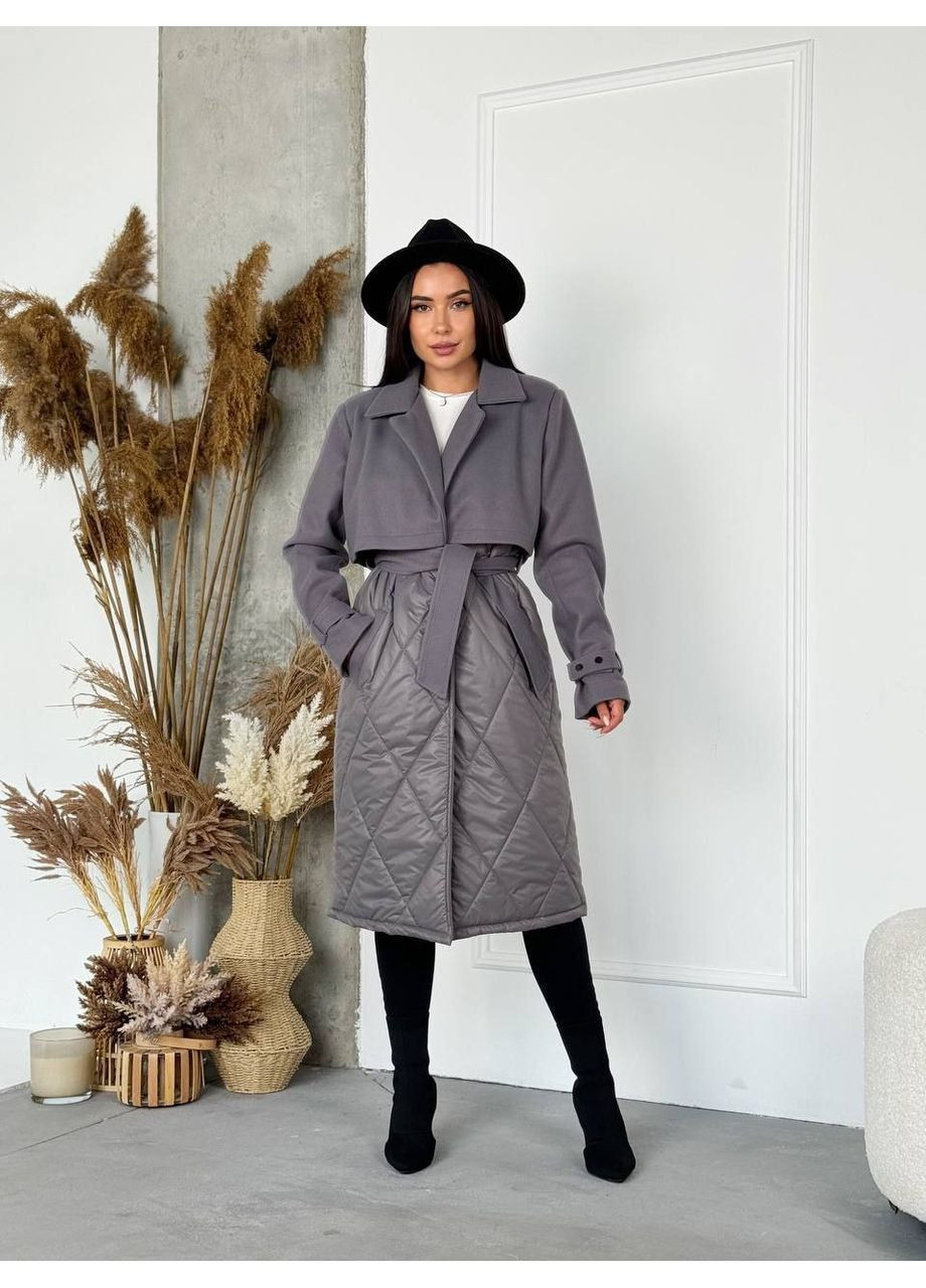 Сіре демісезонне Пальто Garna