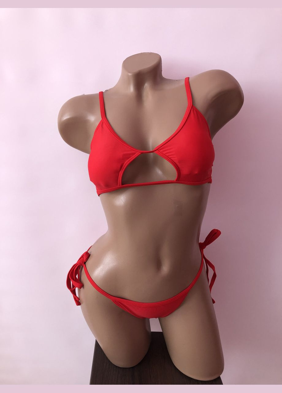 Красный демисезонный женский раздельный купальник (арт.6077) No Brand