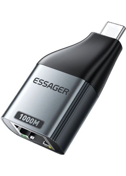 Зовнішня мережева карта / адаптер Llano USB-C 3.0 → Gigabit Ethernet (1000 Мбіт/с) - RJ45 Essager (322033692)