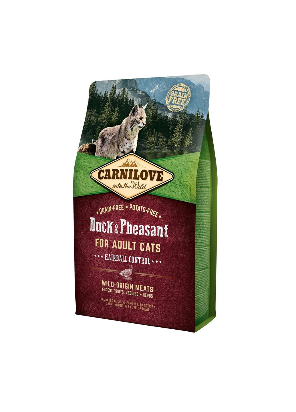 Сухой корм для взрослых кошек Cat Duck & Pheasant Hairball Control для выведения волосяных Carnilove (279571913)