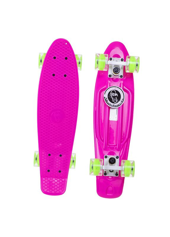 Скейтборд Пенні Penny Led Wheels Fish SK-405 Рожево-біло-салатовий, (60508284) FDSO (322734329)