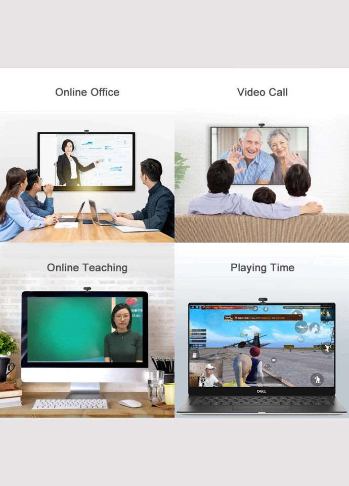 Веб-камера Emastiff 720P HD USB веб-камера прищепка з вбудованим мікрофоном No Brand (300577807)