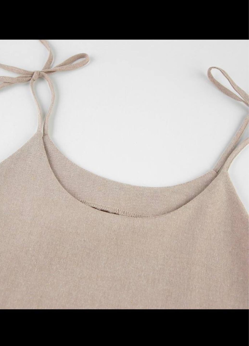 Бежевое повседневный платье с рюшами на завязках Allthings однотонное