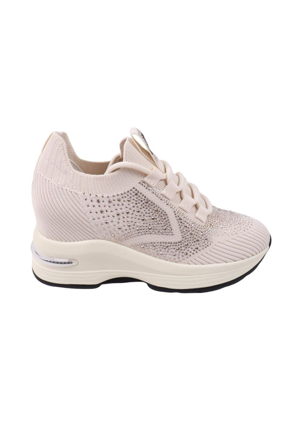 Кроссовки женские молочные текстиль Gelsomino 282-25LK белые (322629319)