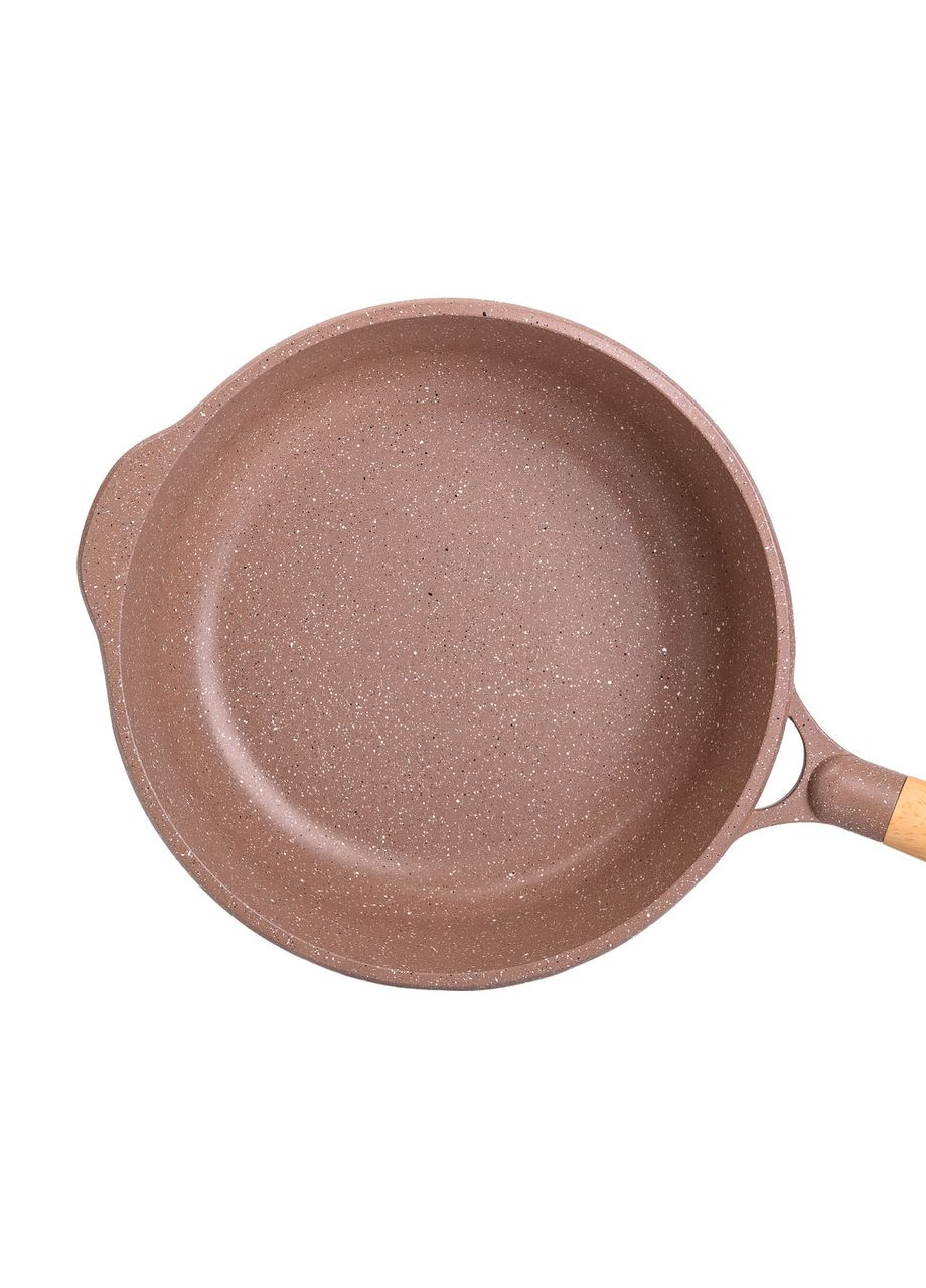 Алюмінієвий сотейник 4,3 л мармуровий з антипригарним покриттям Ø 28 см бежевий HP-4-437CO MGC (306849951)