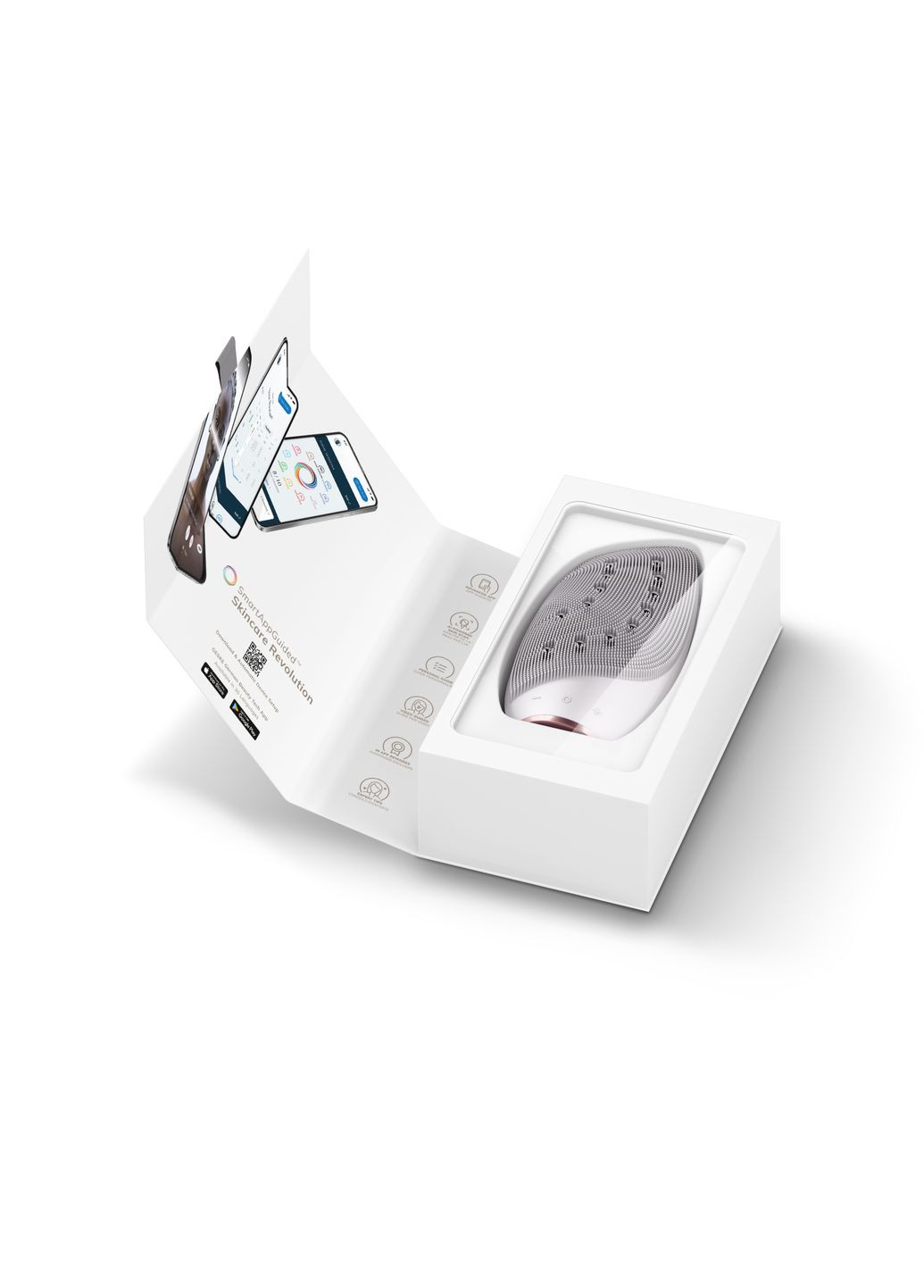 Очищувальна щітка для обличчя Sonic Thermo Facial Brush&Face-Lifter 8в1 starlight GESKE (341525953)