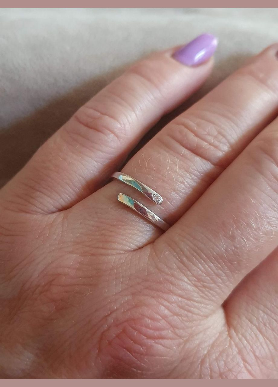 Срібне кільце з фіанітами. 901-00870/1 Qvaliz (298344810)