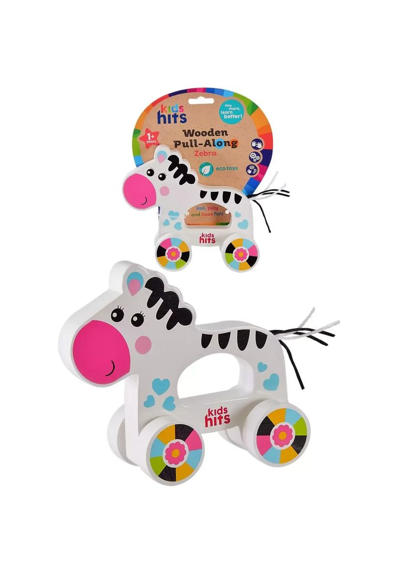 Игрушка каталка зебра деревянная Kids hits KH20/010, планшетка 17*22,3*6,6см No Brand (362426295)