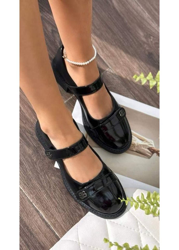 Loretta Туфли женские черные на липучках лодочки черный з искусственная кожа, китай — демисезон (353305880)