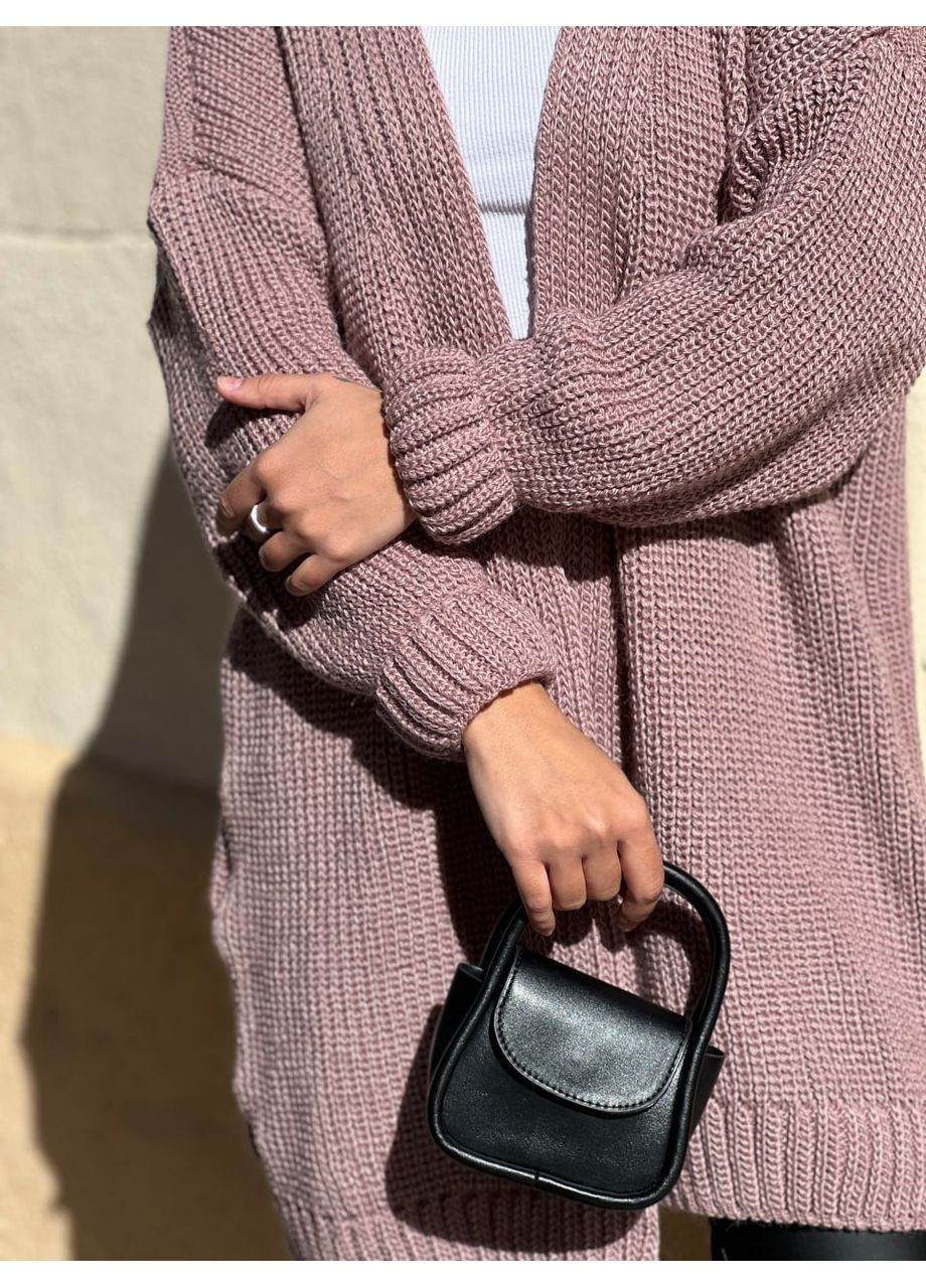 Темно-лиловый демисезонный кардиган No Brand