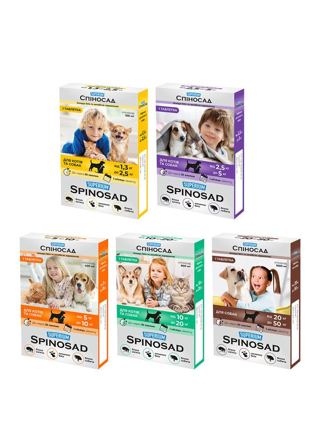 СУПЕРИУМ Спеносад таблетка для кошек и собак от 1,3 до 2,5 кг Superium (322002231)