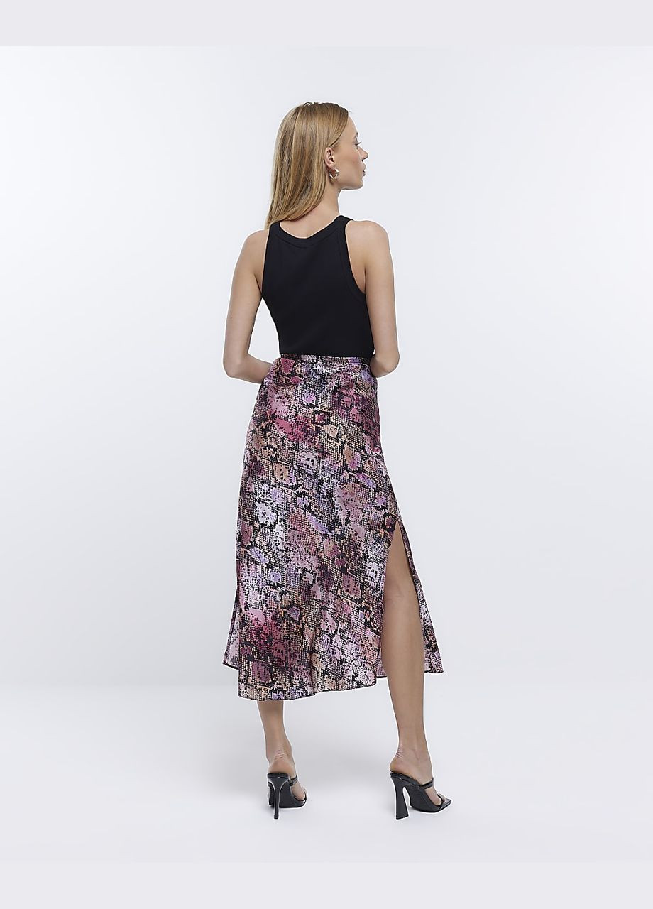 Спідниця літо,чорний-рожевий в візерунки, River Island (301442137)