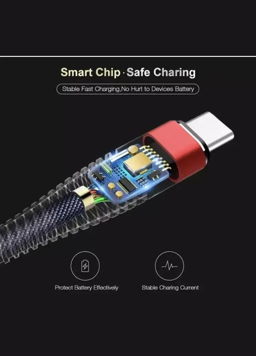 Кабель для зарядки андрои USB -Type C быстрая зарядка 3A, зарядный кабель 1м No Brand (330758150)