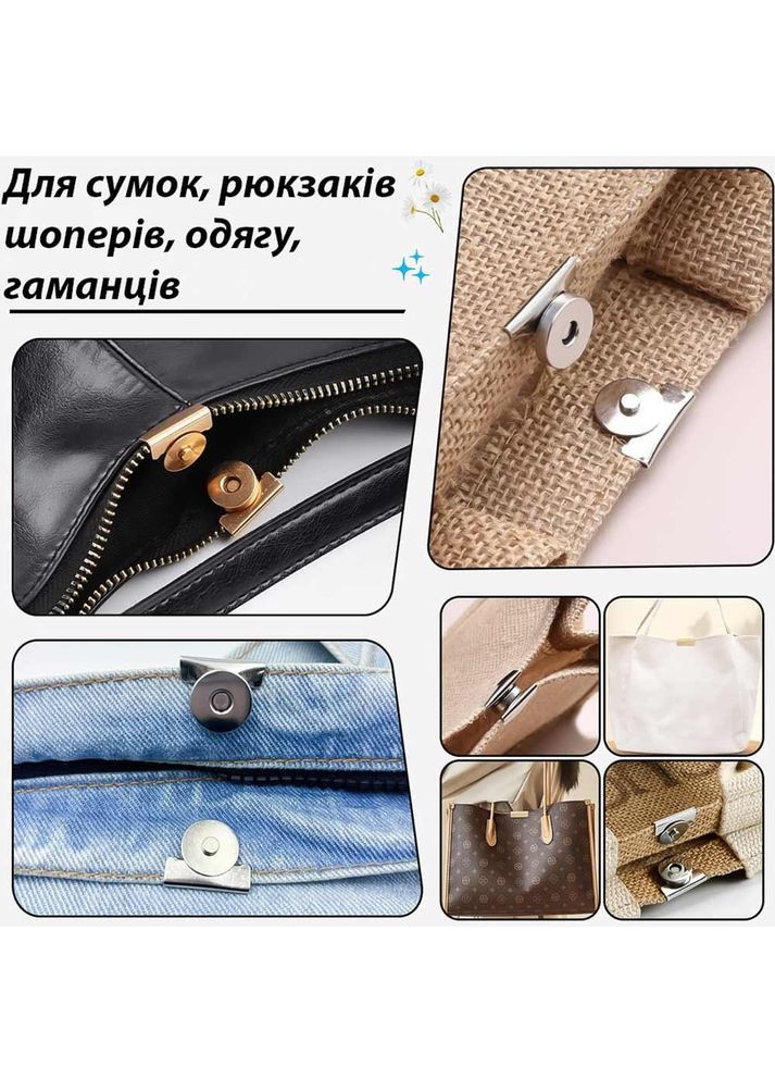 Магнітна кнопка застібка для сумок та одягу сірого кольору (IY0056_2) No Brand (370719004)