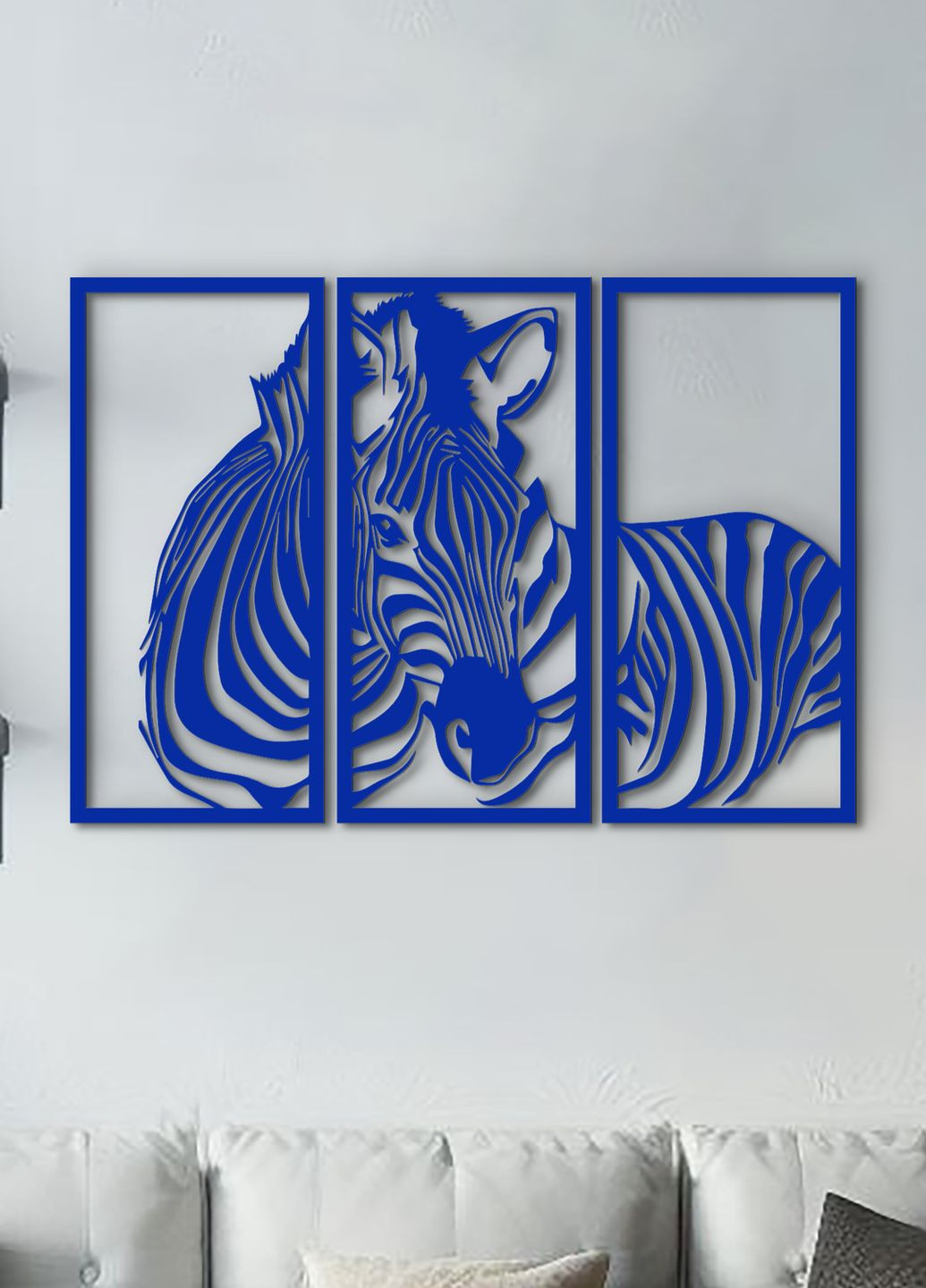 Декор в кімнату, дерев'яна картина на стіну "Зебра модульна картина", стиль мінімалізм 30х43 см Woodyard (292112813)