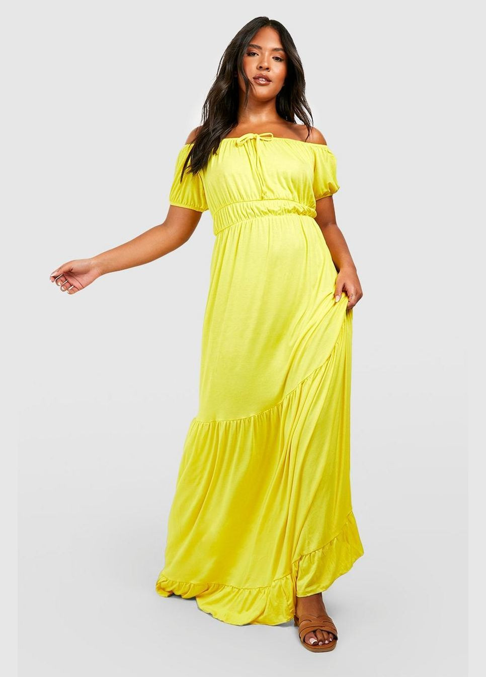 Желтое платье Boohoo