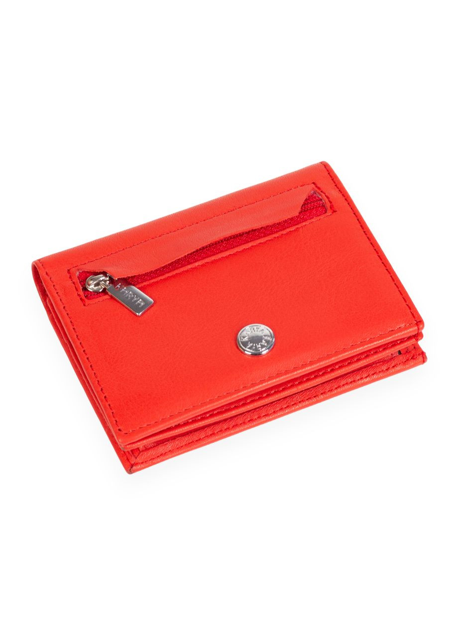 Кожаный картхолдер с отделением для купюр 0027-24 красный Karya (261481904)