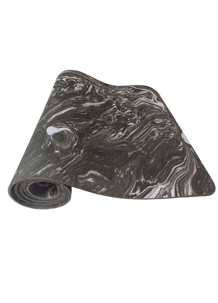 Коврик для йоги и фитнеса TPE Eco 183х61х0.6 см, бело-серый No Brand (342740869)