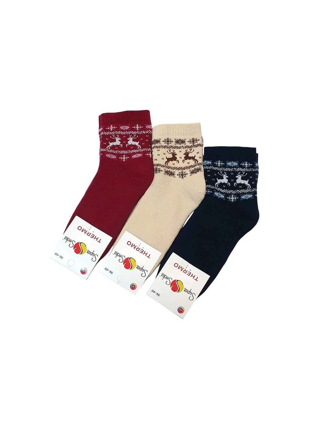 Комбинированные носки олени s_128 р. 12пар Super Socks (400251908)