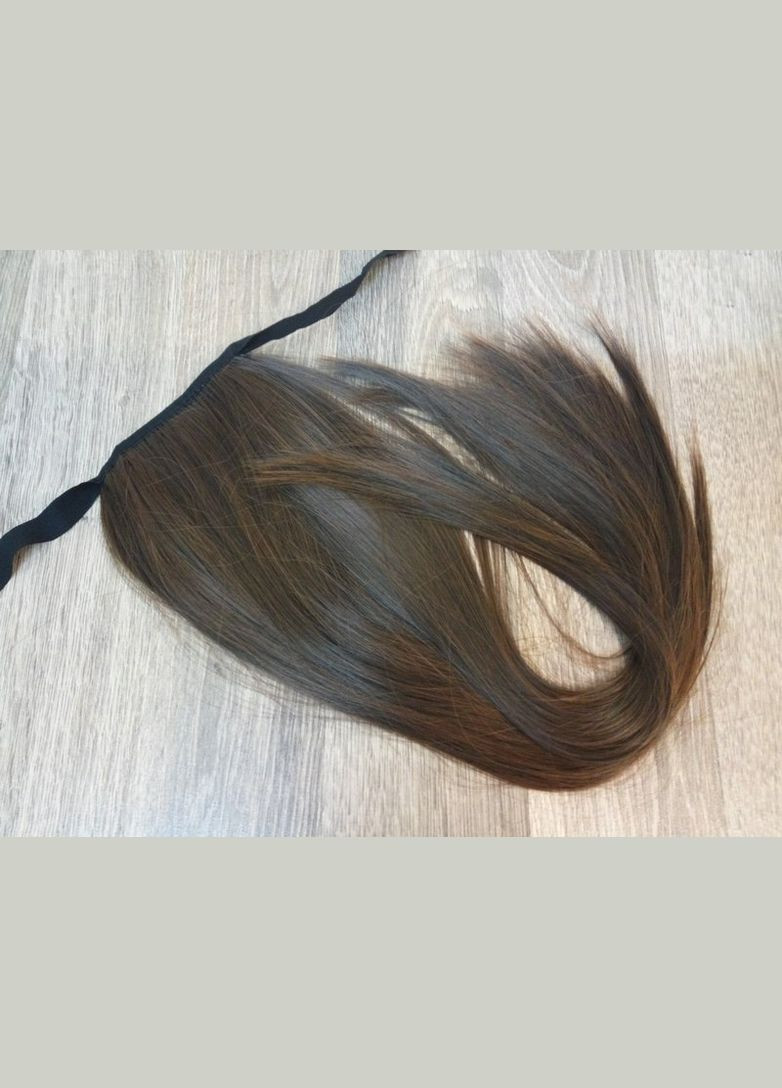 Накладной хвост золотистый каштановый прямой №2/30 на ленте шиньон термо светло-коричневый искусственный No Brand 3870 (299317359)