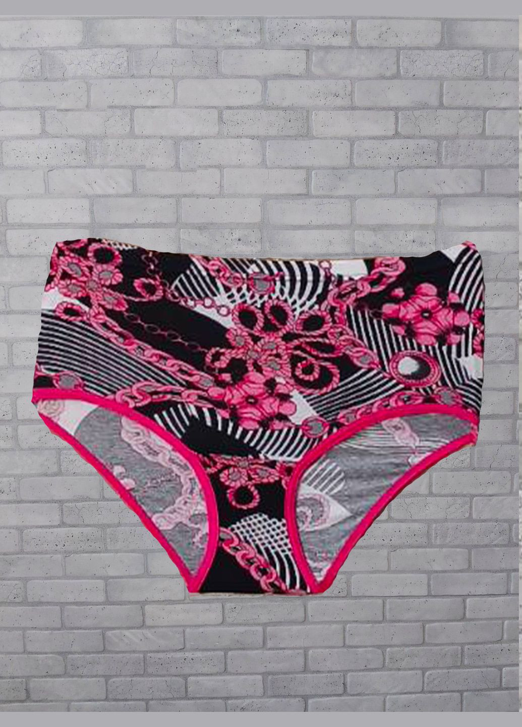 Жіночі труси супер батал великого розміру стрейч бамбук, з високою посадкою, абстракція No Brand (315701332)