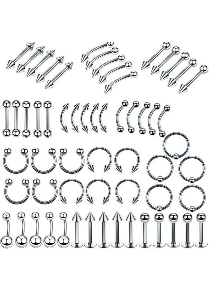 Серьга для пирсинга Банан с шариками для бровей ушей губы сосков пупка хирургическая сталь 316L Сталистый 12.5мм x 2.8мм Finding (315799849)
