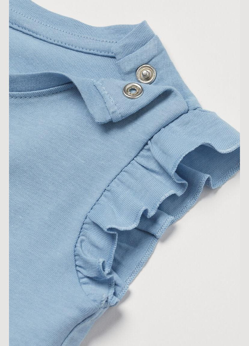 Голубая футболка,голубой с принтом, H&M