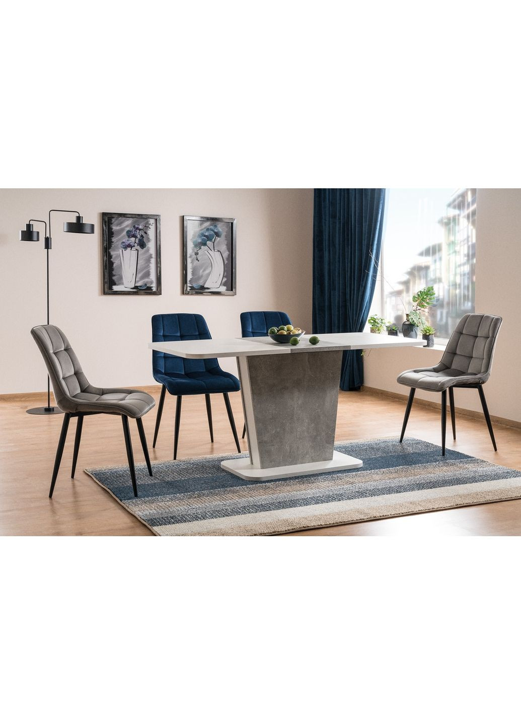 Стіл обідній Calipso 68X110 (145) Білий / Сірий CALIPSOBMSZ110IN Signal (372178773)