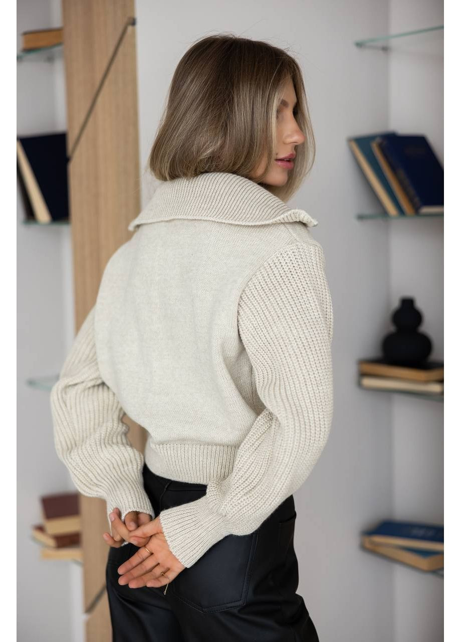 Светло-бежевый демисезонный свитер женский Україна