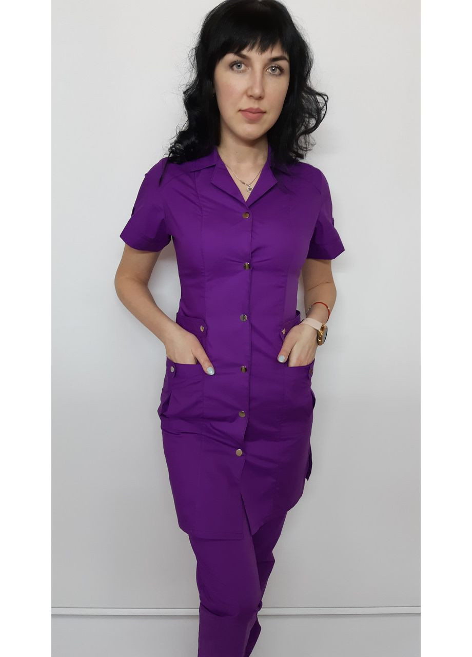 Жіночий медичний костюм 2-ка Хлястик бавовна 44 розмір короткий рукав No Brand (365843444)