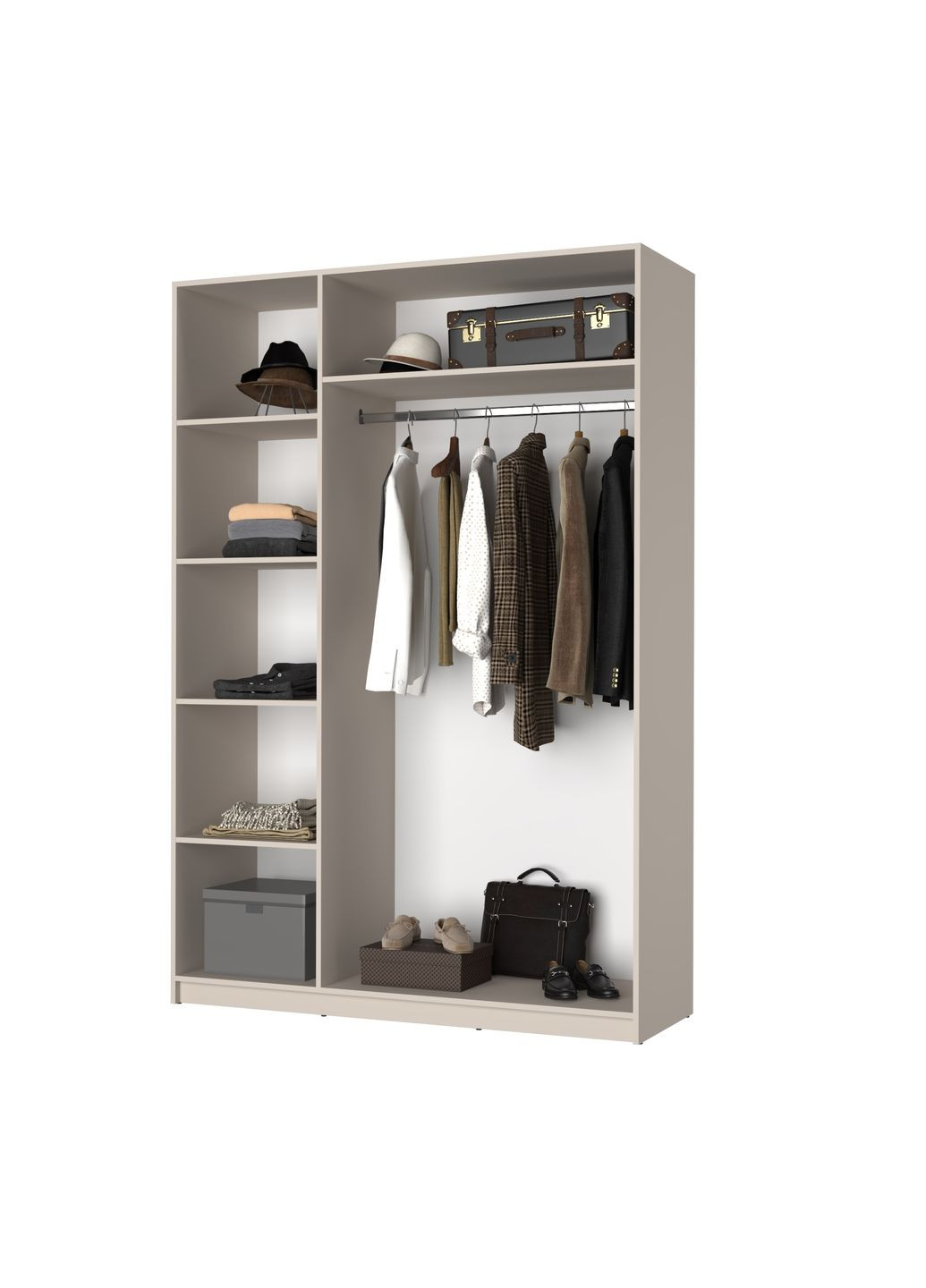 Шафа 3-дверна з антресоллю Оскар ДСП BG, стандарт 150x52x260 см (MBS-4931) MebelStar (371688740)