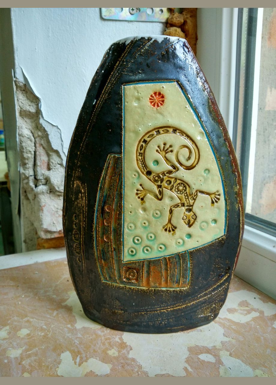 Керамічна ваза «Ящірки на скелях» Коти&Ангели (301532936)