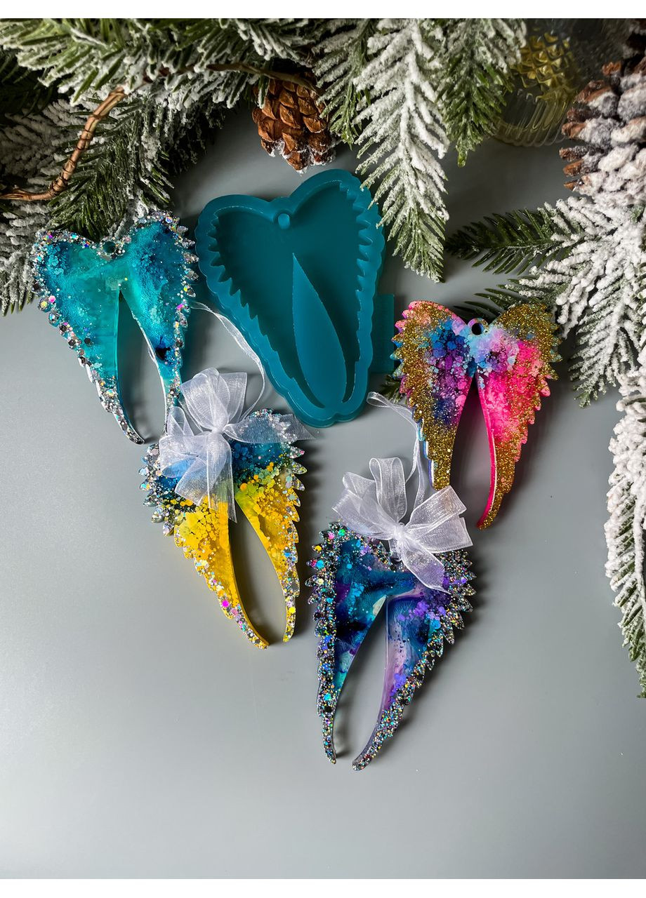 Молд Крила янголів форма для новорічних іграшок на ялинку силіконова форма для епоксидної смоли No Brand (370567005)