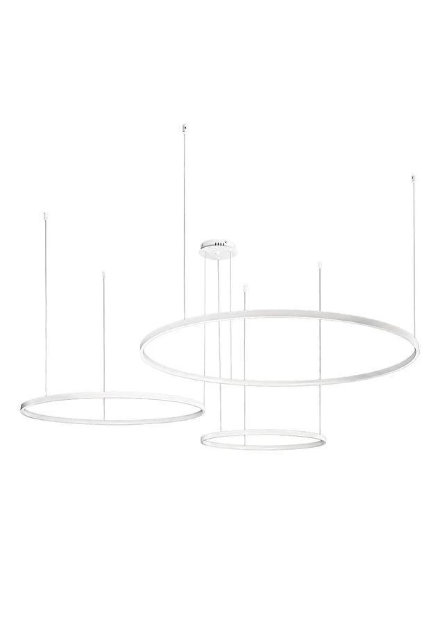 Люстра подвесная светодиодная, LED кольца 7529832-3B WHITE LED (600+800+1000) белая Levistella (396705992)