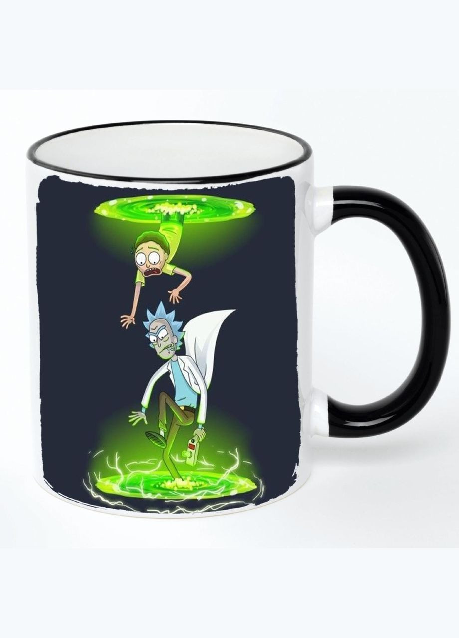 Чашка Рик и Морти Мультик #009 (кружка, кружка) Белая с черной ручкой 330 мл No Brand (322713986)