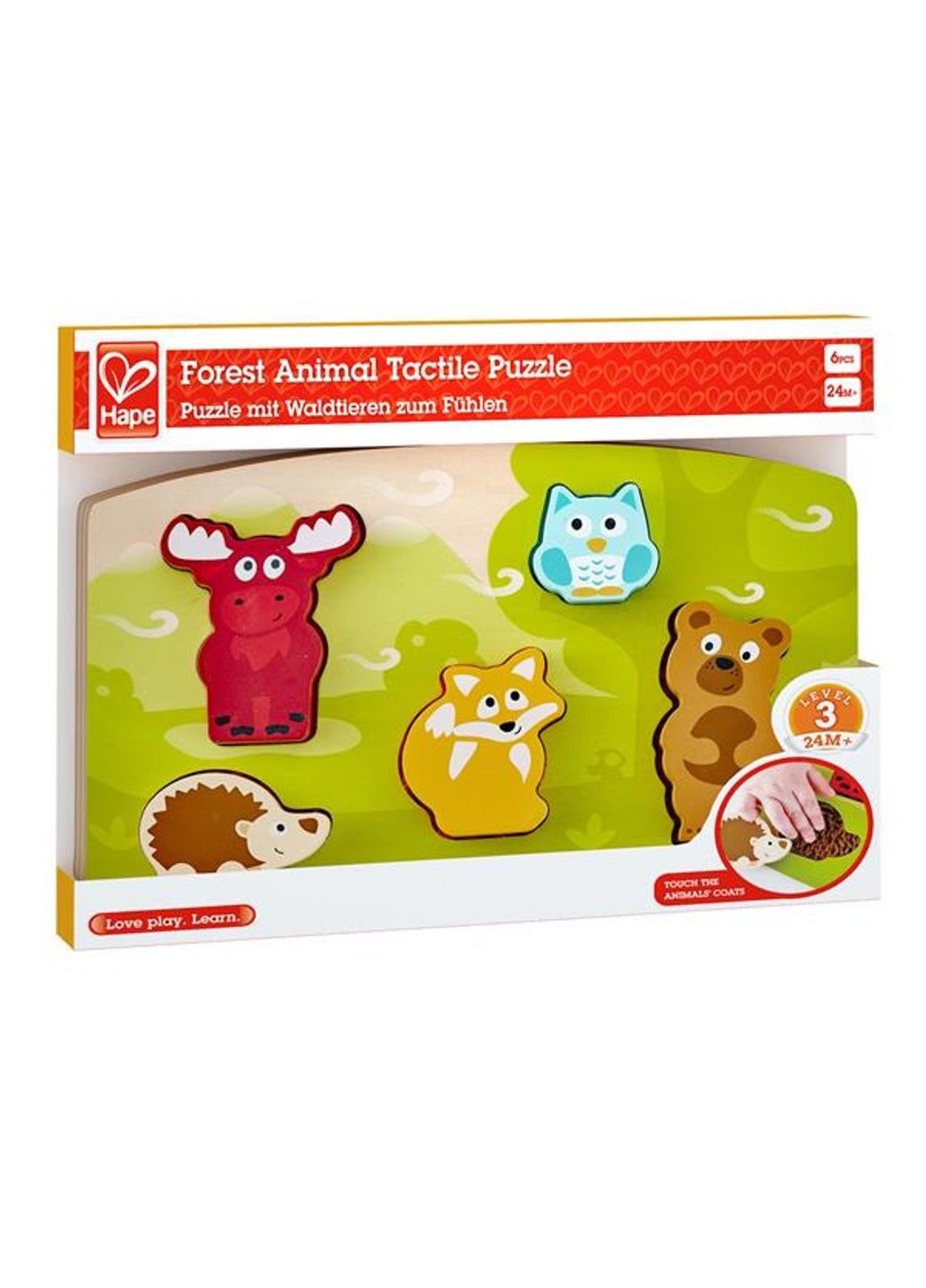 Тактильная рамка-вкладыш Лесные зверьки (E1621) Hape (335055022)