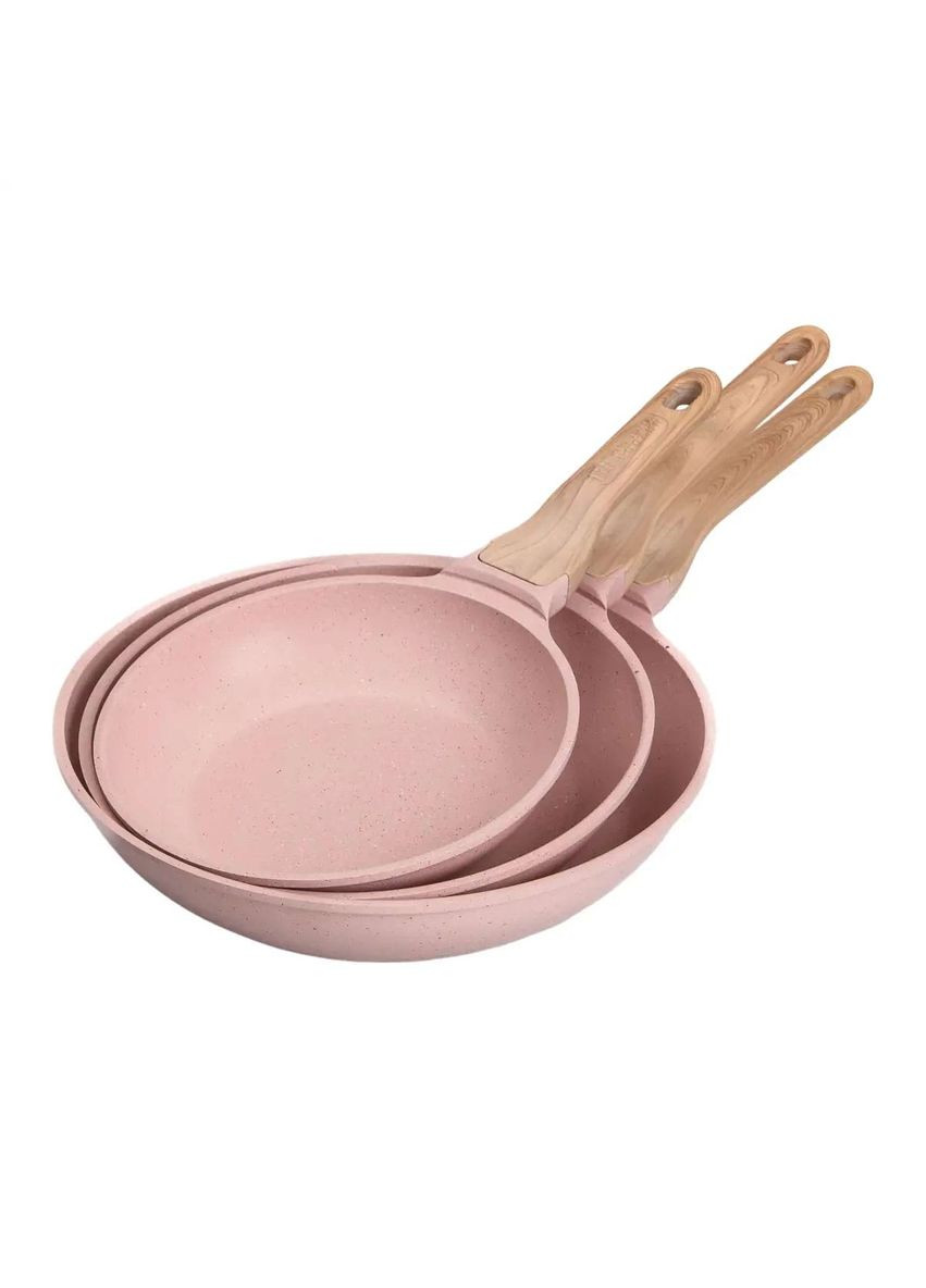 Набор сковородок универсальных MGC алюминиевых с антипригарным покрытием 1,2/2/3 л, розовый MGC HP-4-410P No Brand (360481713)