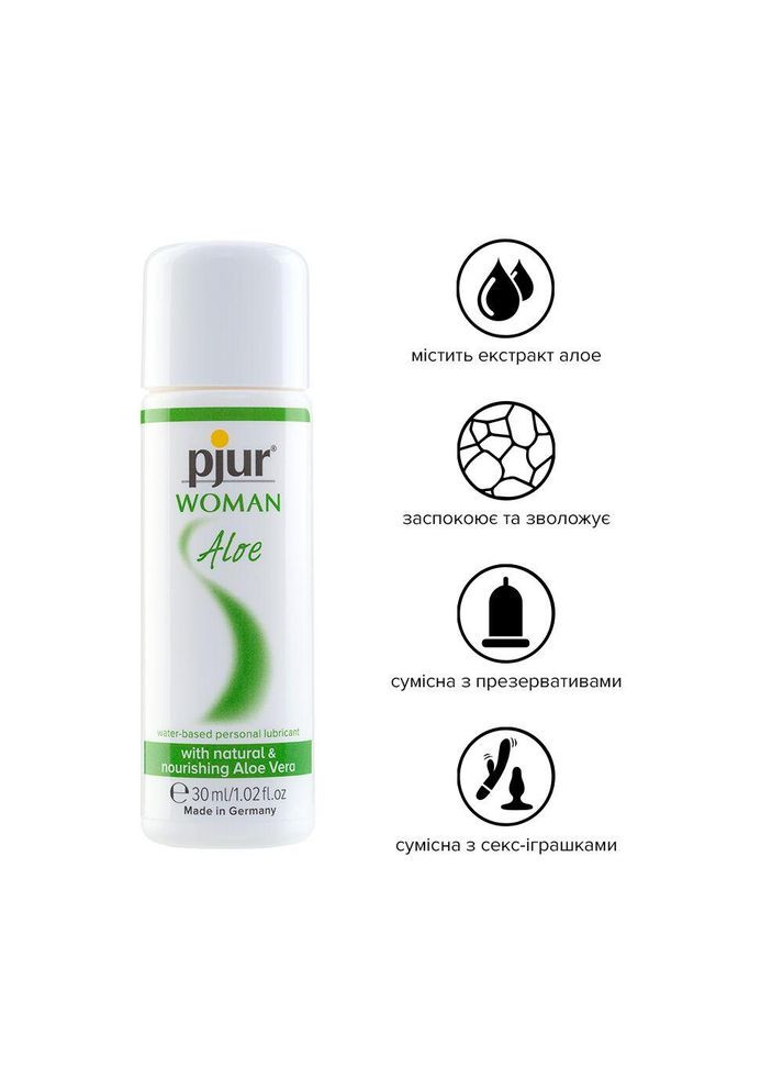 Лубрикант на водной основе Woman Aloe с экстрактом алоэ, увлажняющий, без парабенов, 30 мл Pjur (372738089)