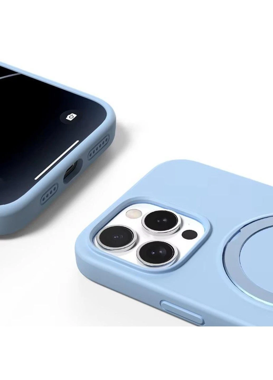 Чохол Silicone Case Full Protective with Ring для Apple iPhone 16 Pro Max (6.9") Blue No Brand (382767386)