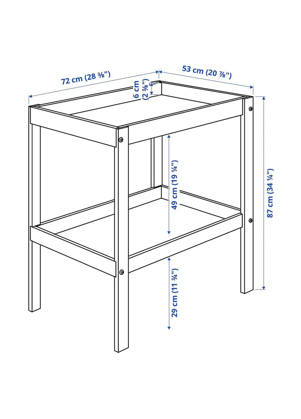 Пеленальний столик ІКЕА SNIGLAR 72х53 см білий (20045205) IKEA (267899924)