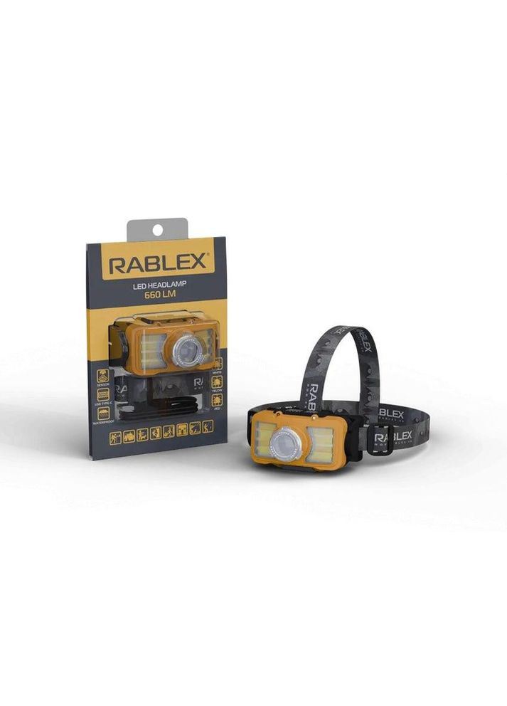 Ліхтар налобний RB955 660Lm (white, yelow, red) (Li-pol, Type-C, sensor) Rablex (332804613)