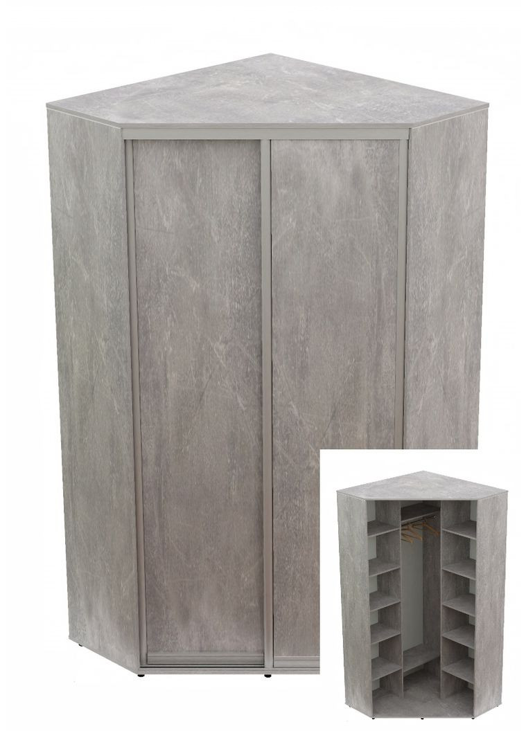 Шкаф-купе двухдверный угловой 150*150*240 см Индастриал 2 двери ДСП Угол-5 Алекса (360472131)