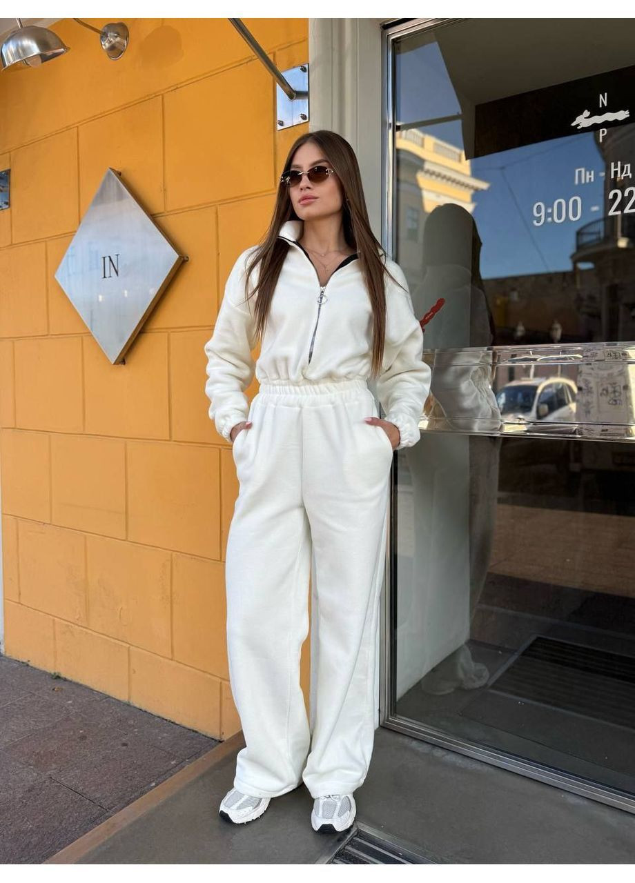 Женский флисовый комбинезон Osoblyva комбинезон-брюки молочный