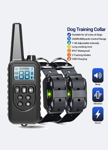 Нашийник для дресирування собак Dog Training Collar 880-1 (Black) нашийник для тренування з пультом Bark (300368662)